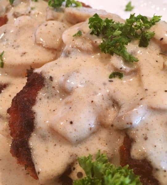 Fried Pork Chops With Creamy Mushroom Gravy