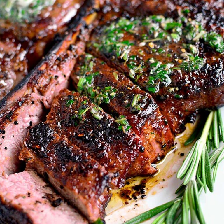 Perfect Grilled Steak with Herb Butter