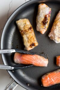 Pan-Seared Salmon Spring Rolls
