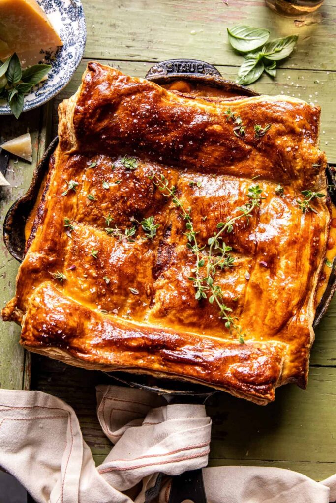 Skillet Tomato Cheddar Chicken Pot Pie