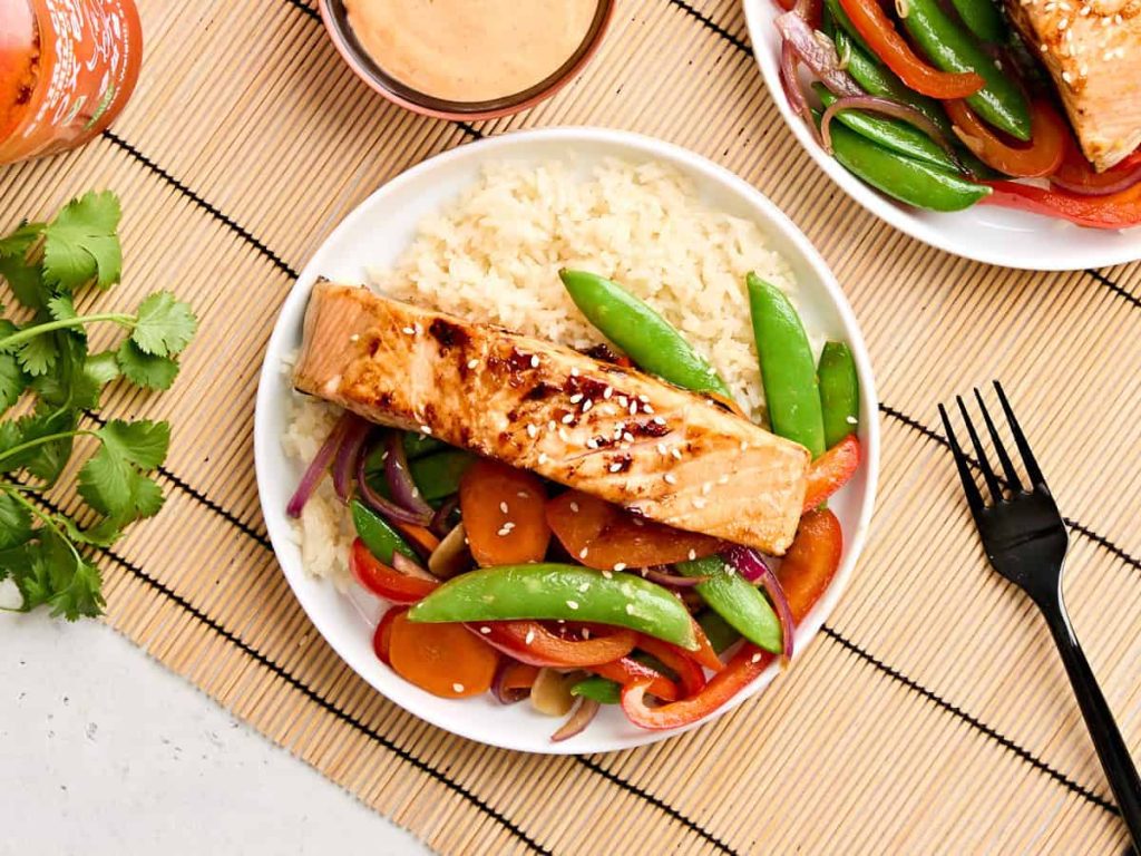 Teriyaki Salmon with Sriracha Mayo