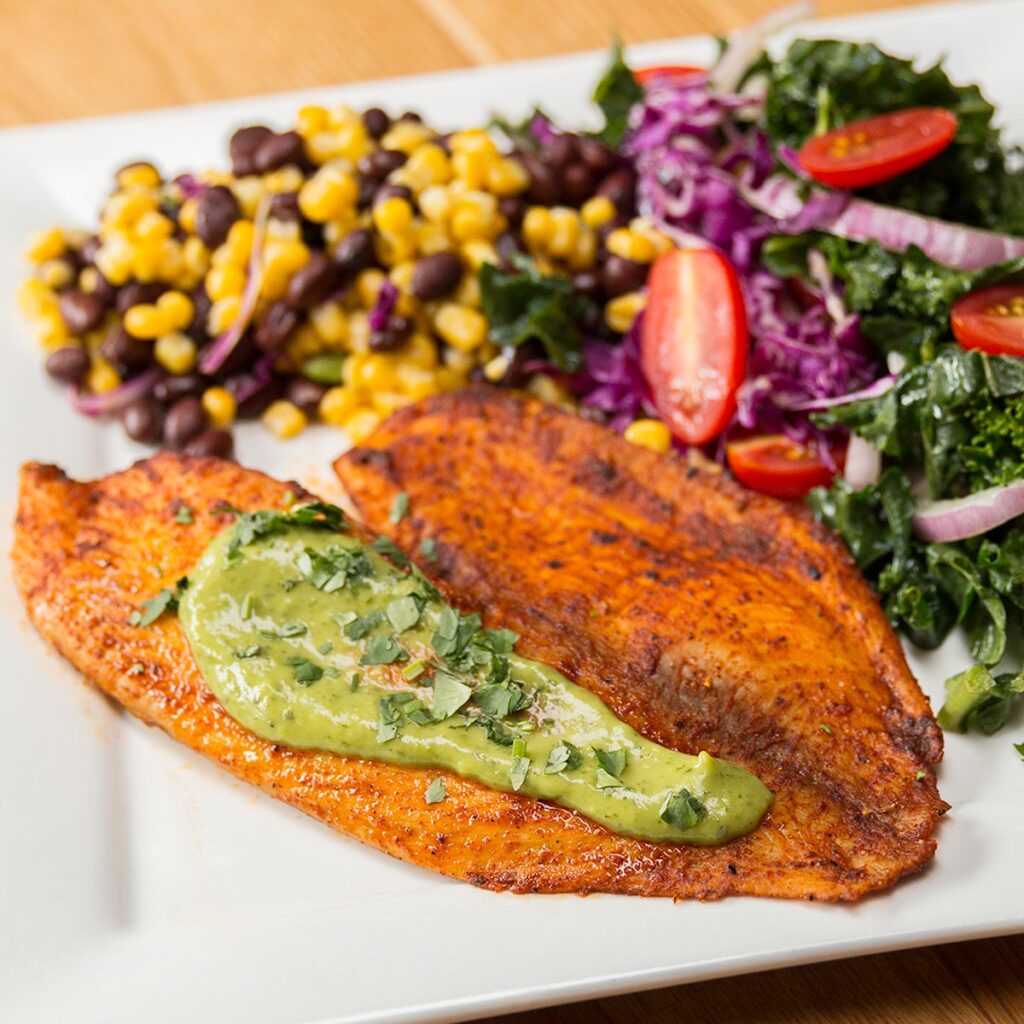 Chili Lime Baked Tilapia With Avocado Crema Recipe by Tasty
