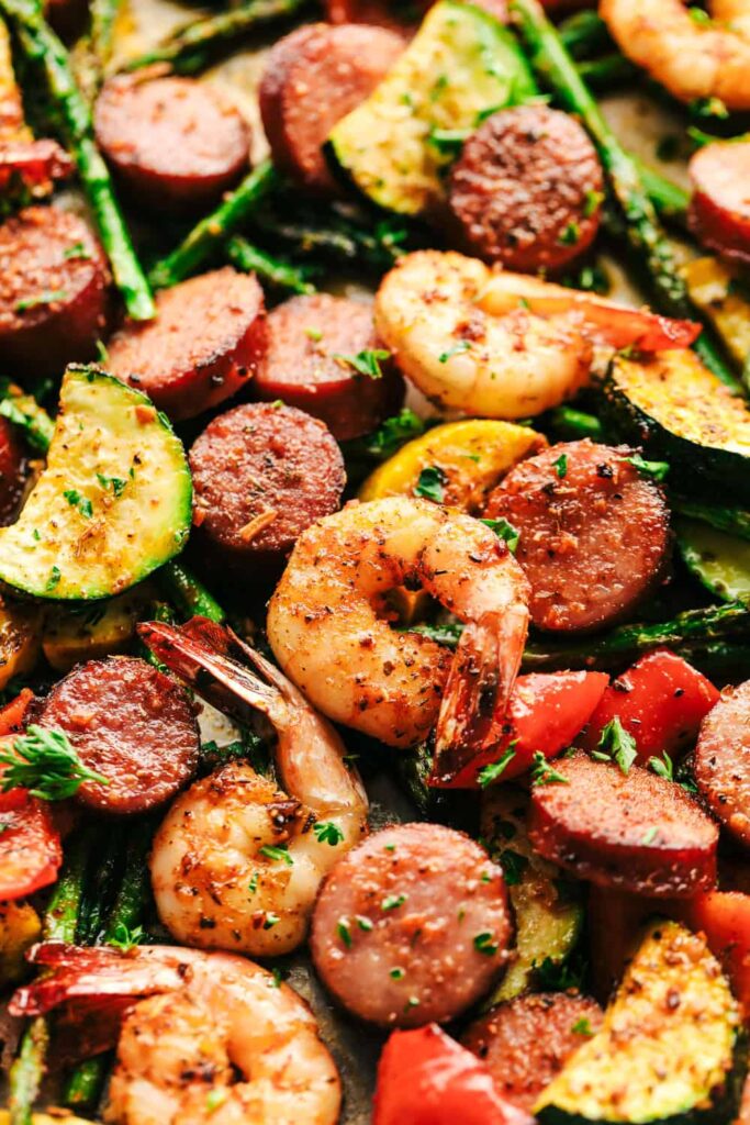 Cajun Shrimp and Sausage Vegetable Skillet