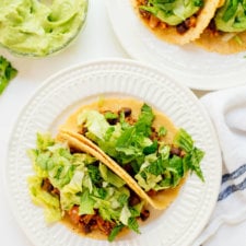 Quinoa Black Bean Tacos with Creamy Avocado Sauce