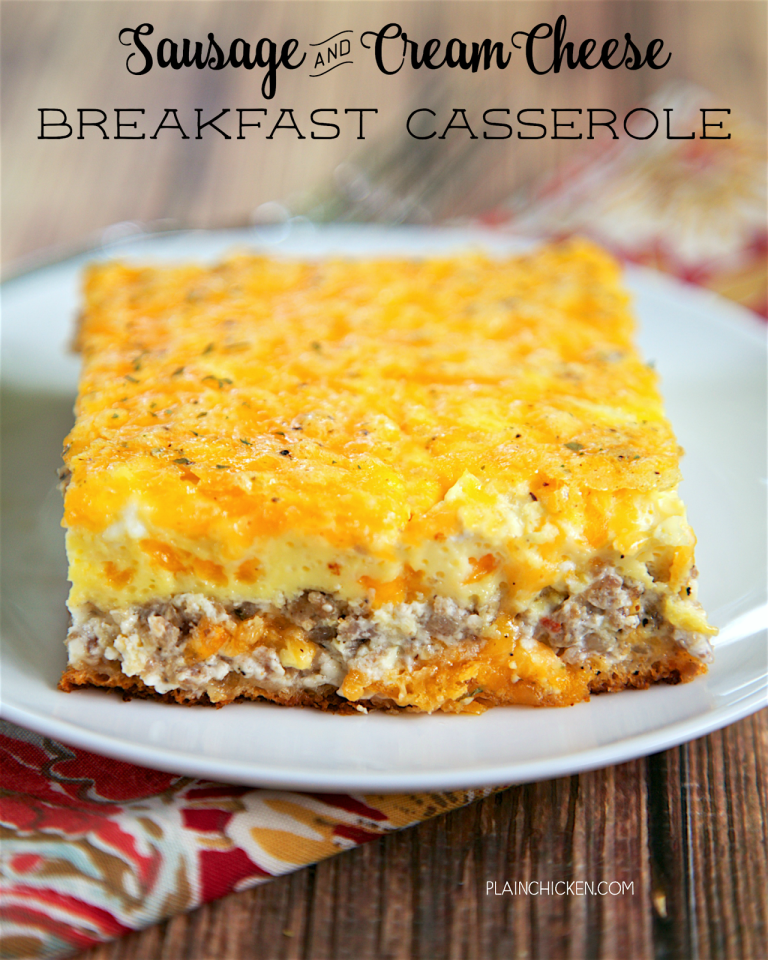 Sausage and Cream Cheese Breakfast Casserole